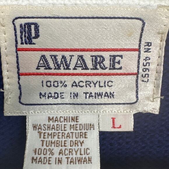 Vintage Strawberry Knit Vest Blue White Red Size L Grandmacore Cottagecore - Picture 6 of 6